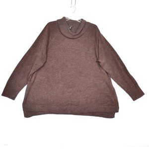 Will Smith Woman Size 2X Brown Cowl Neck Sweater